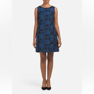 NWT Cynthia Steffe Blair Floral Shift Dress in Black/Blue Size 6